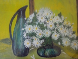 Canadian pottery and daisies