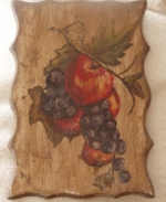 Fruit painted on wood background